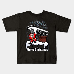 Dabbing Santa Clause Merry Caprice Donk Snowing Christmas Kids T-Shirt